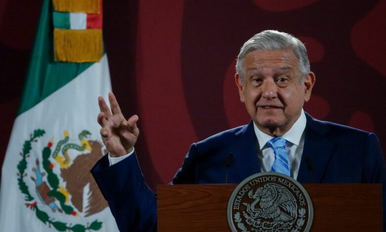 Andrés Manuel López Obrador durante la conferencia de prensa matutina desde Palacio Nacional.
