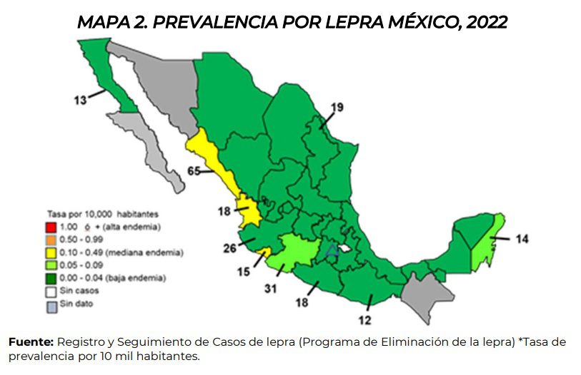 Secretaría de Salud vigila 12 municipios por casos de lepra