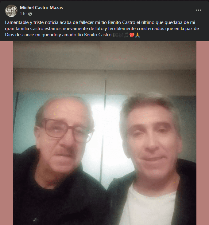 El “papiringo” se nos fue… El famoso actor y cantante mexicano Benito Castro, falleció a los 77 años. 
