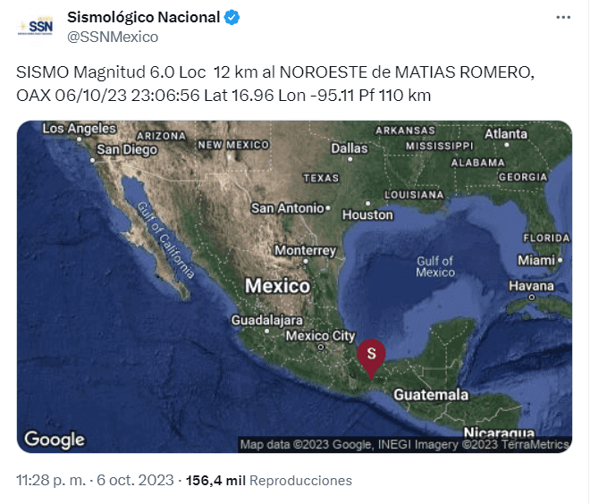 El presidente López Obrador expresó su solidaridad con los habitantes de Matías Romero, Oaxaca, epicentro del sismo que se registró ayer en la noche. 
